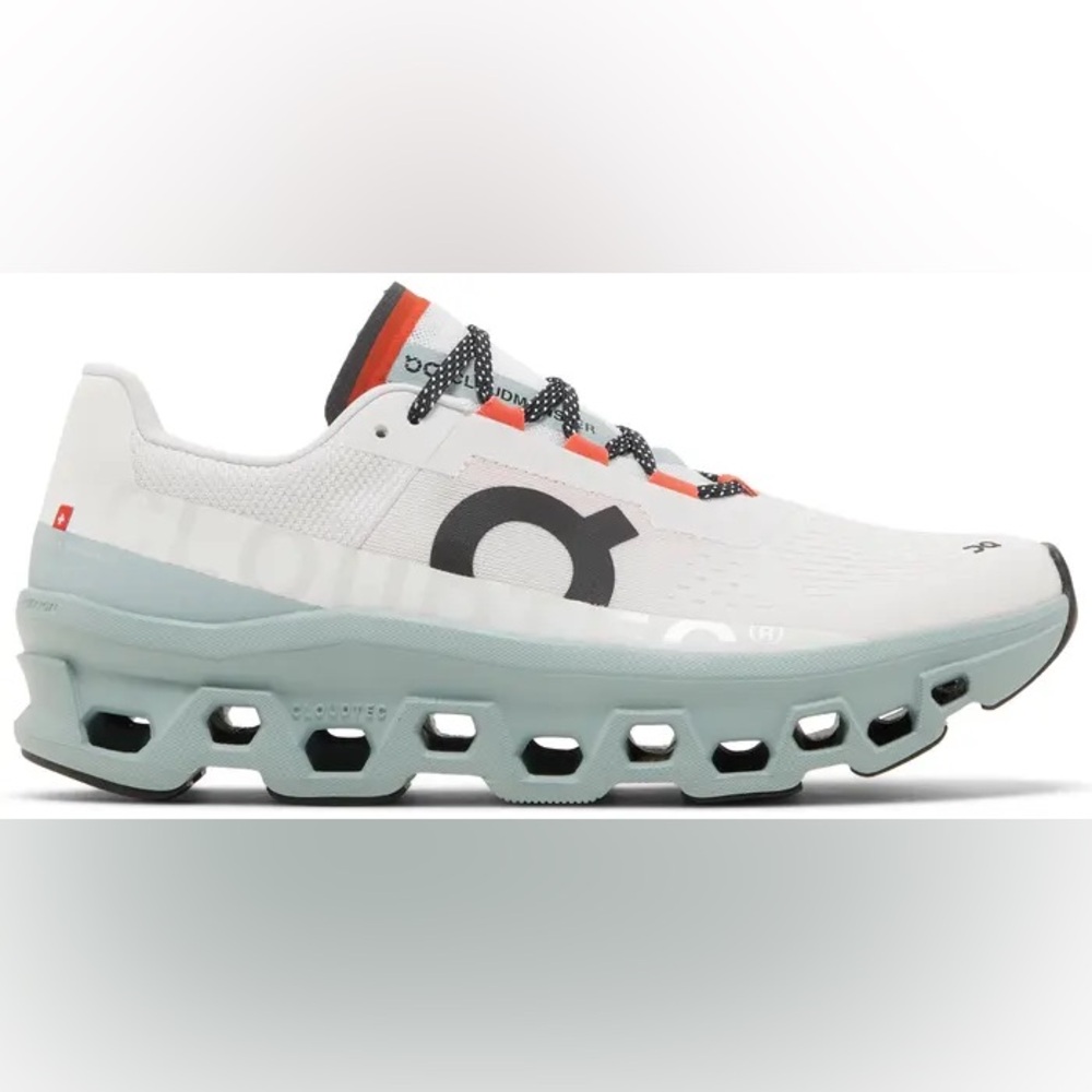 ON Cloud Cloudmonster Men’s running shoes sneakers in Frost Surf men’s size 12.5 - Picture 4 of 5